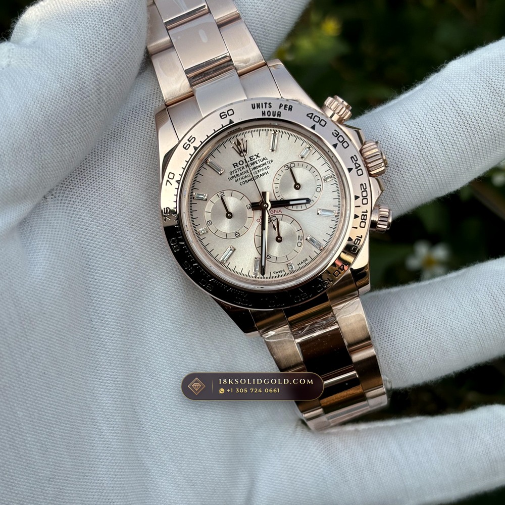 Rolex Cosmograph Daytona 18K Everose Gold Chronometer Regulated Spec Reference 116505 — Hallmarked Edition angle 2