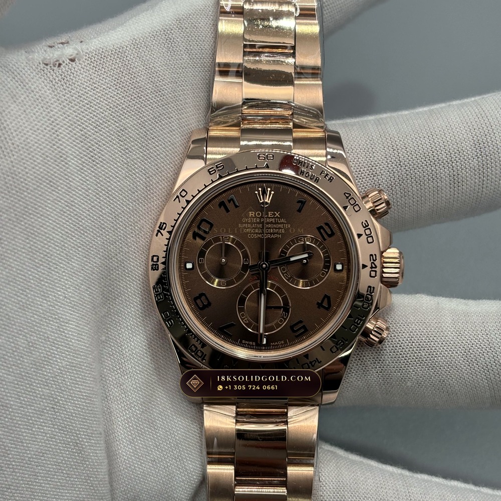 Rolex Cosmograph Daytona 18K Everose Gold Hand-Chamfered Bevel Spec Reference 116505 — Hallmarked Edition