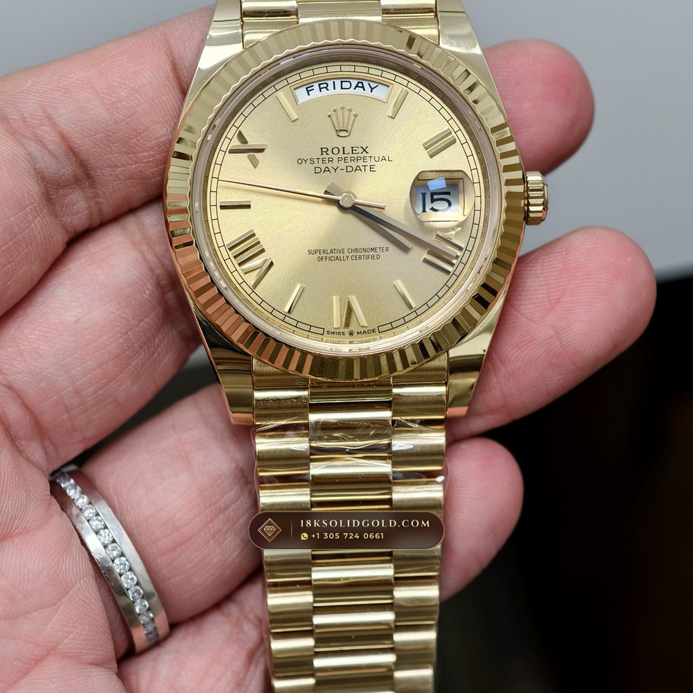 Rolex Day-Date 40 18K Yellow Gold Geneva Atelier Spec Reference 228238 — Hallmarked Edition