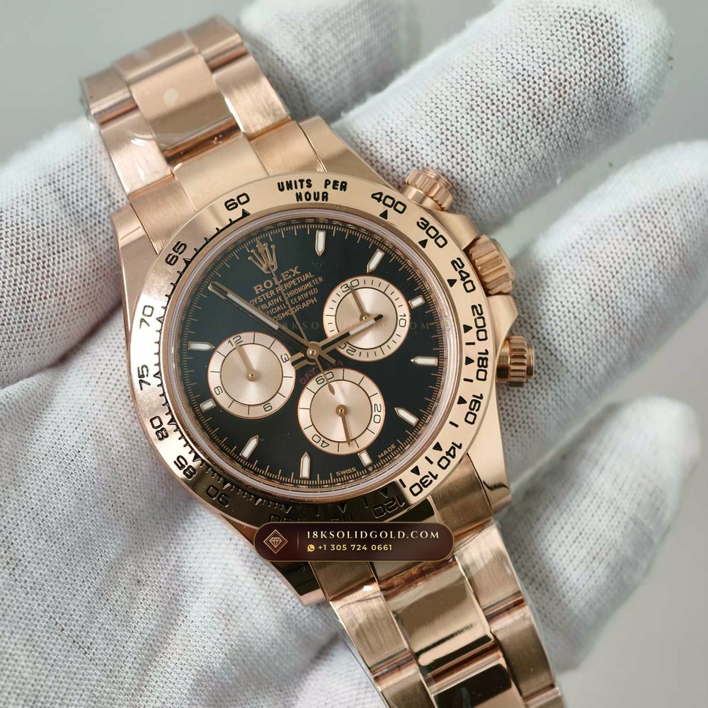 Rolex Cosmograph Daytona 18K Everose Gold Geneva Atelier Spec Reference 126505 — Hallmarked Edition angle 3