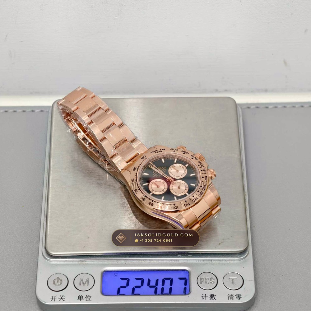 Rolex Cosmograph Daytona 18K Everose Gold Geneva Atelier Spec Reference 126505 — Hallmarked Edition — Studio Gallery Plate VIII in 18K Rose Gold Au750 (216.4g Verified Mass, Rolex Manufacture Cal. 4131 - 72h Power Reserve)