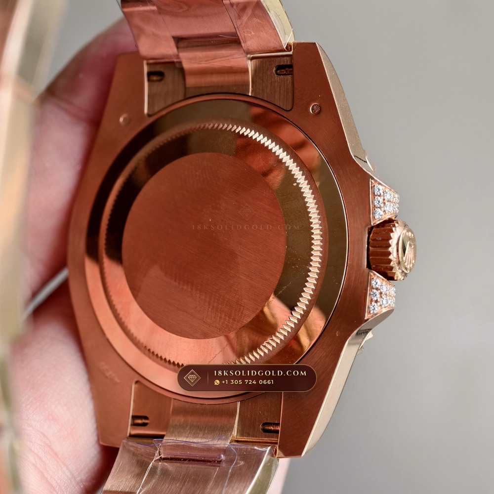 Rolex GMT-Master II Diamond-Set Bezel 18K Everose Gold Reference 126755SARU — Hallmarked Edition — Studio Gallery Plate VII in 18K Rose Gold Au750 (225.3g Verified Mass, Rolex Manufacture Cal. 3285 - 70h Power Reserve)