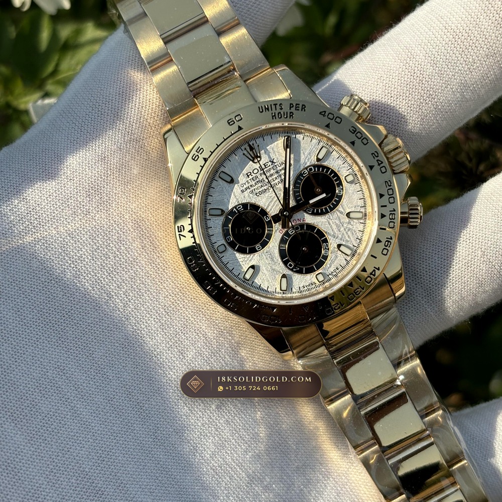 Rolex Cosmograph Daytona Gibeon Meteorite Dial 18K Yellow Gold Reference 116508 — Hallmarked Edition angle 2