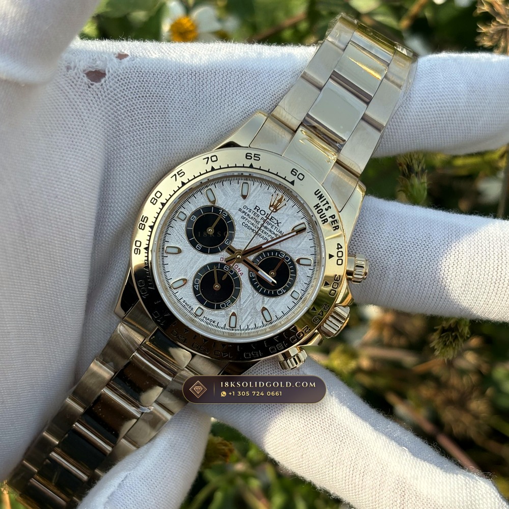Rolex Cosmograph Daytona Gibeon Meteorite Dial 18K Yellow Gold Reference 116508 — Hallmarked Edition angle 3