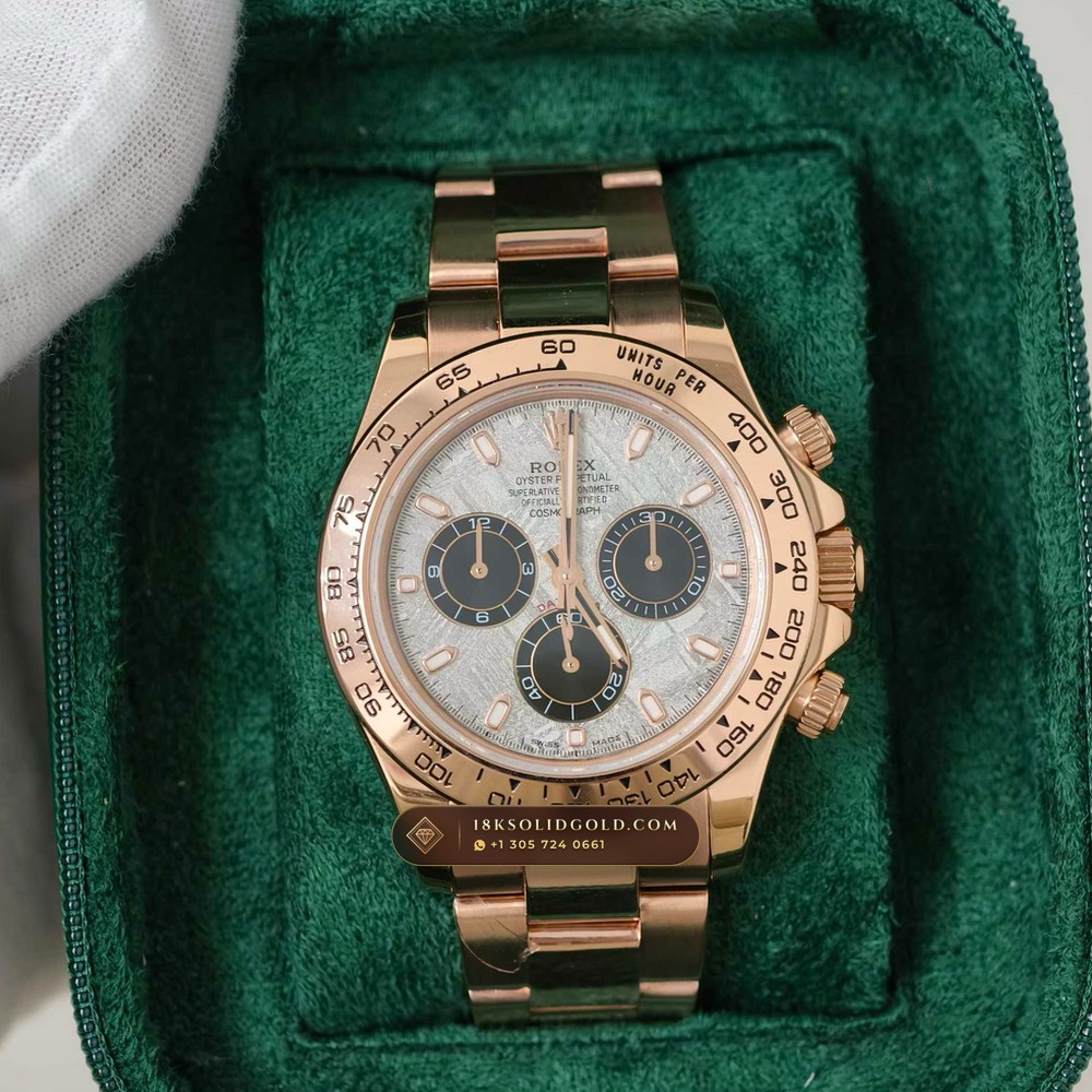 Rolex Cosmograph Daytona Gibeon Meteorite Dial 18K Everose Gold Reference 116505 — Hallmarked Edition