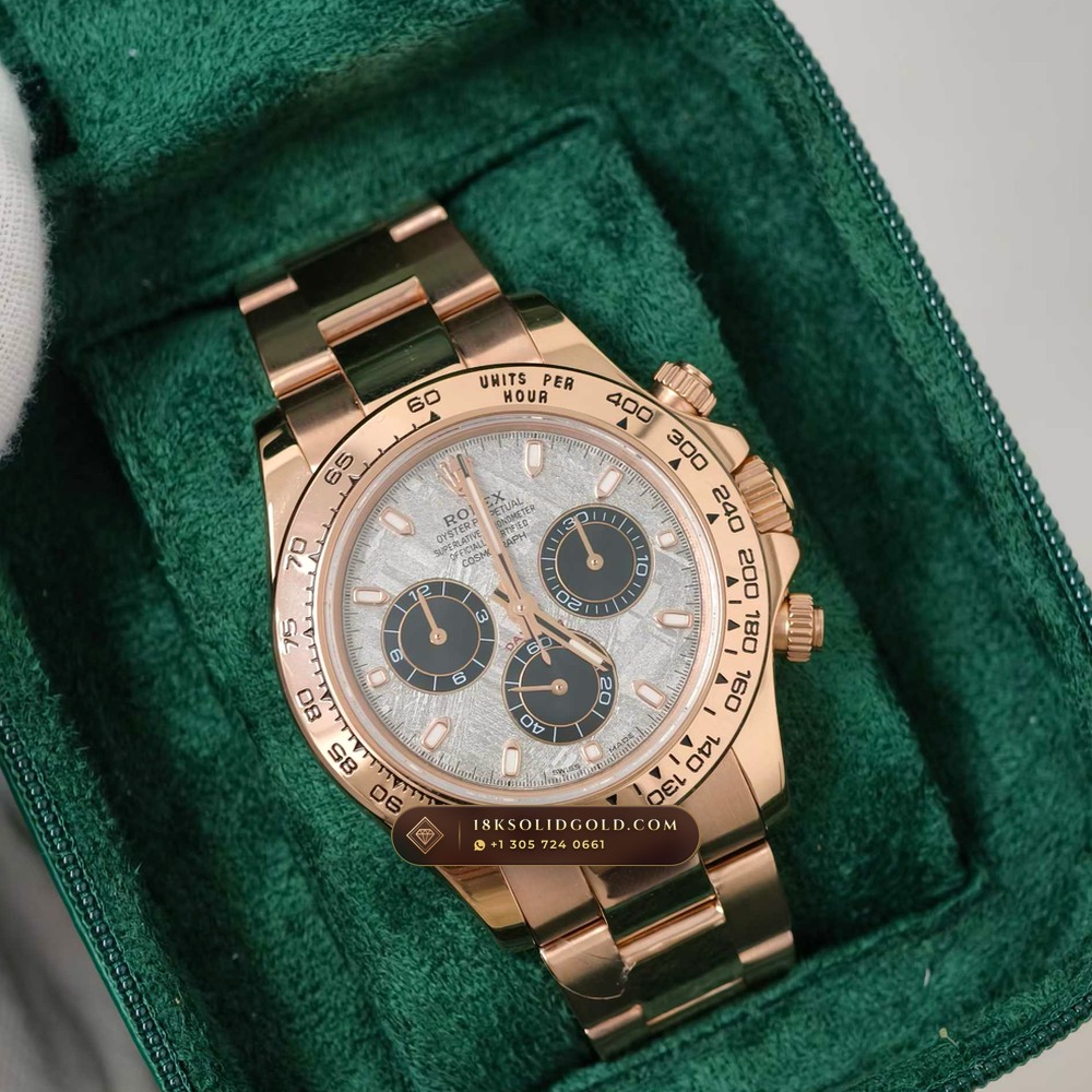 Rolex Cosmograph Daytona Gibeon Meteorite Dial 18K Everose Gold Reference 116505 — Hallmarked Edition angle 2