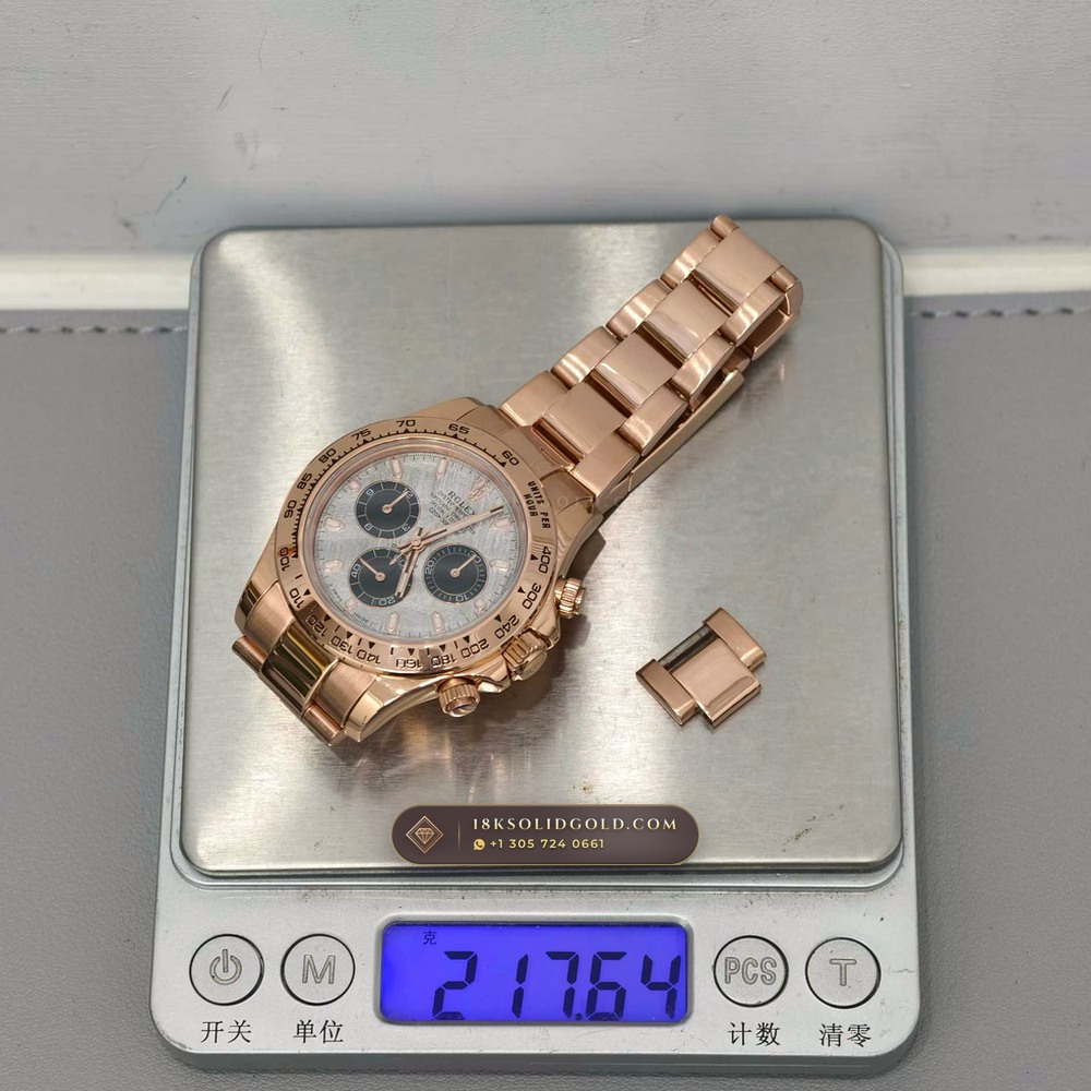 Rolex Cosmograph Daytona Gibeon Meteorite Dial 18K Everose Gold Reference 116505 — Hallmarked Edition — Studio Gallery Plate IX in 18K Rose Gold Au750 (216.1g Verified Mass, Rolex Manufacture Cal. 4130 - 72h Power Reserve)