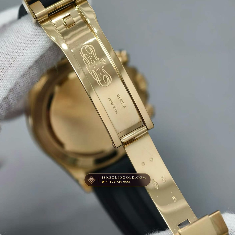 Rolex Cosmograph Daytona Eye of the Tiger Diamond Dial 18K Yellow Gold Reference 116588TBR — Hallmarked Edition — Studio Gallery Plate VII in 18K Yellow Gold Au750 (160.7g Verified Mass, Rolex Manufacture Cal. 4130 - 72h Power Reserve)