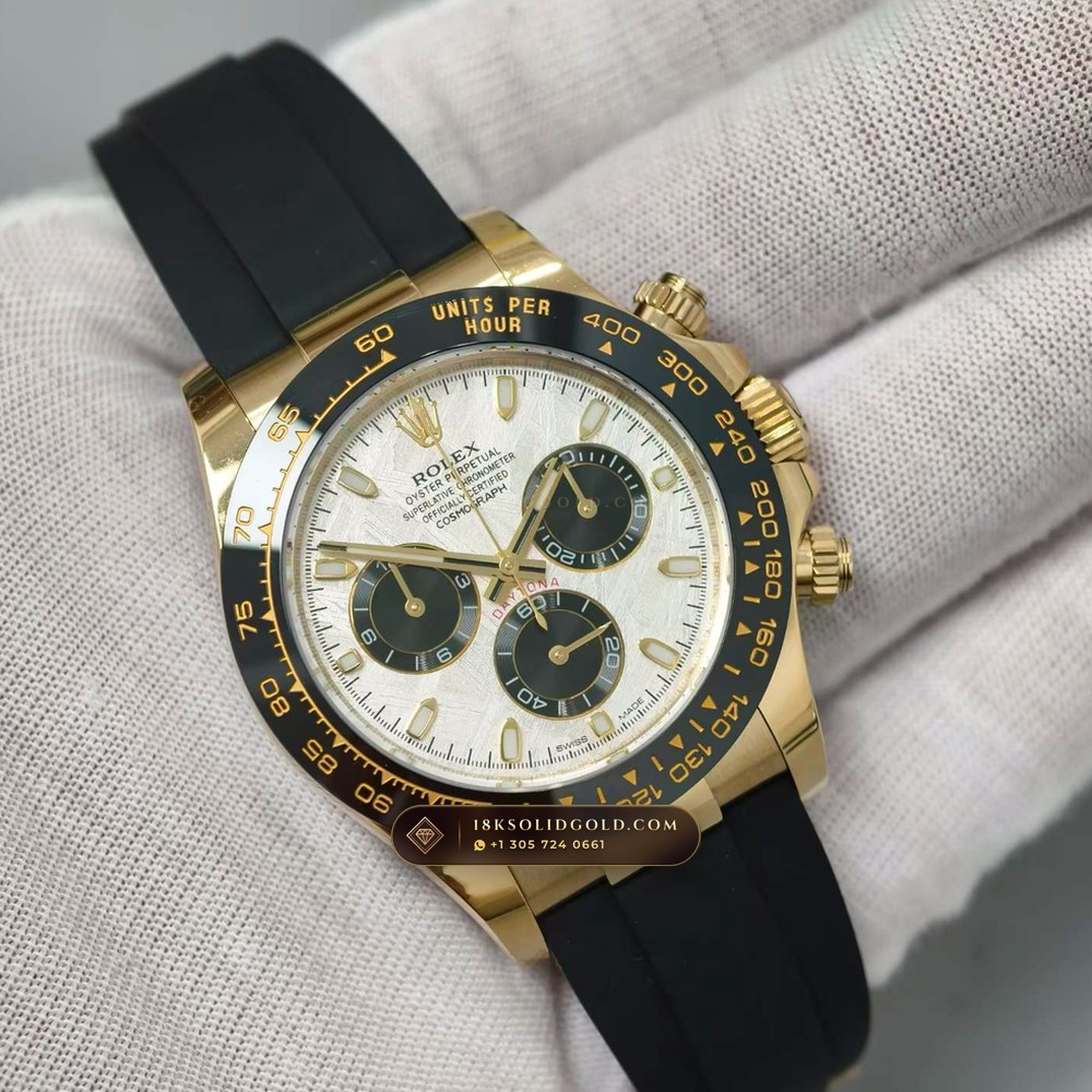 Rolex Cosmograph Daytona Gibeon Meteorite Dial 18K Yellow Gold Reference 116518 — Hallmarked Edition angle 2