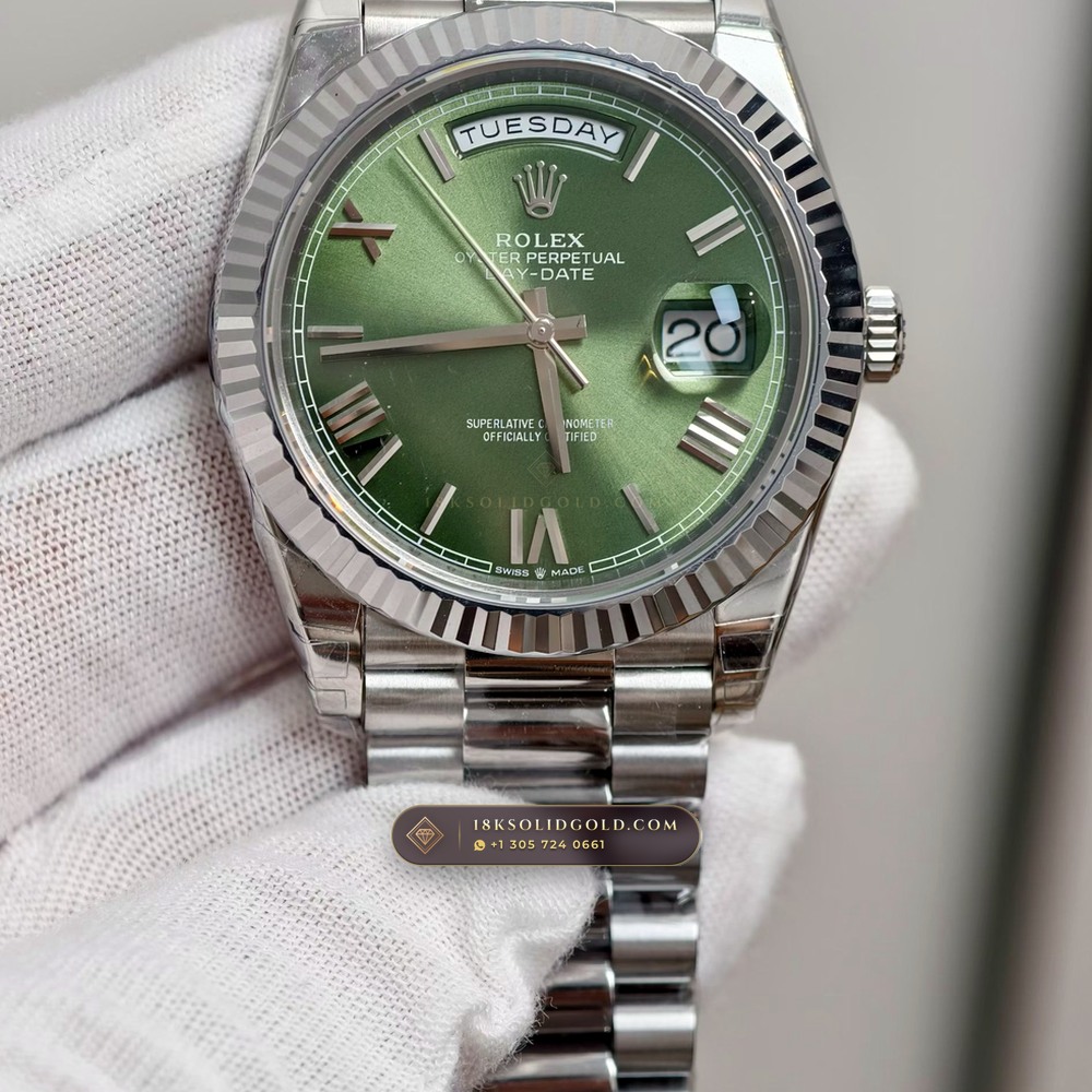 Rolex Day-Date 40 18K White Gold Geneva Atelier Spec Reference 228239 — Hallmarked Edition