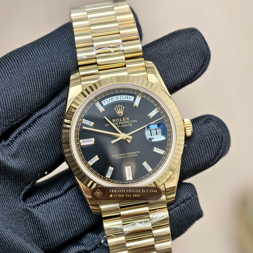 Rolex Day-Date 40 18K Yellow Gold Deep Crystal Optics Reference 228238 — Hallmarked Edition