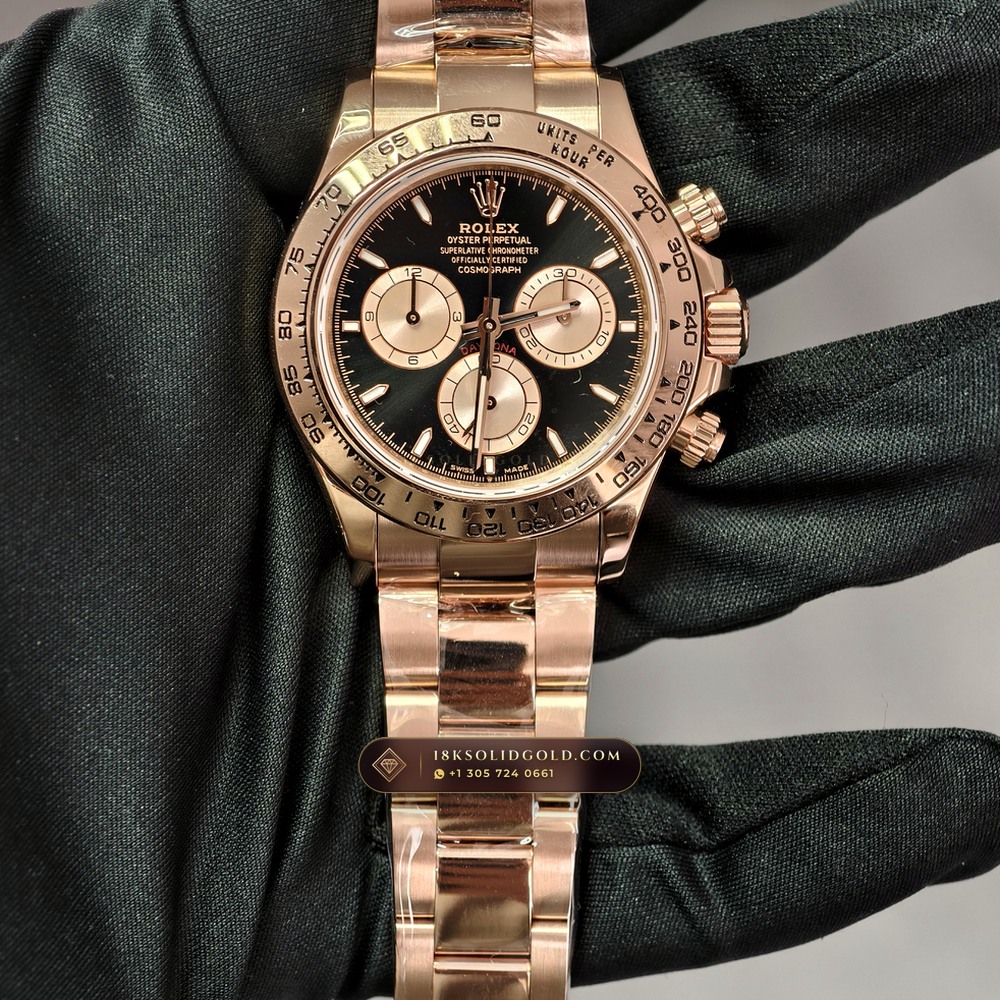 Rolex Cosmograph Daytona 18K Everose Gold Hand-Chamfered Bevel Spec Reference 126505 — Hallmarked Edition