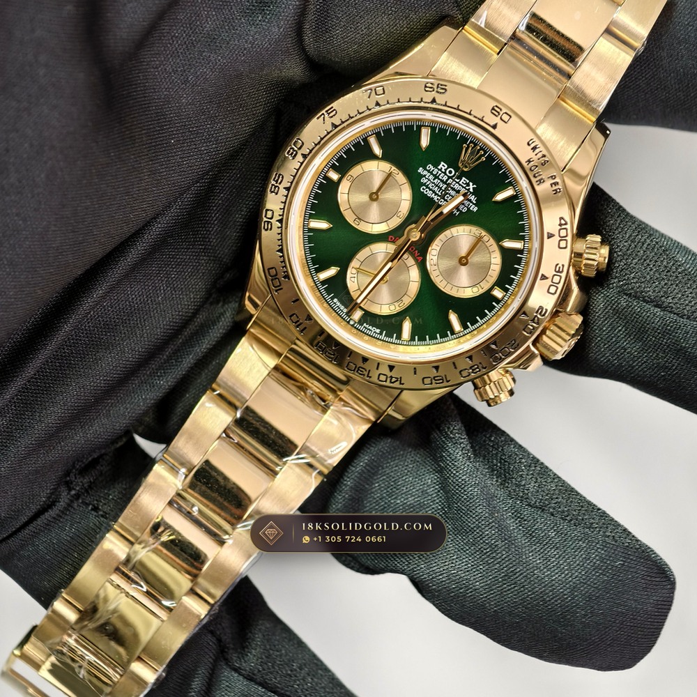 Rolex Cosmograph Daytona 18K Yellow Gold Custom SW Dial Deep Crystal Optics Reference 126508 — Hallmarked Edition angle 3