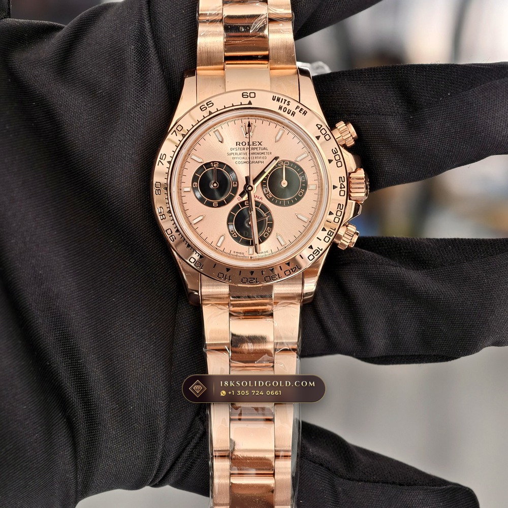 Rolex Cosmograph Daytona 18K Everose Gold Sapphire Caseback Spec Reference 126505 — Hallmarked Edition