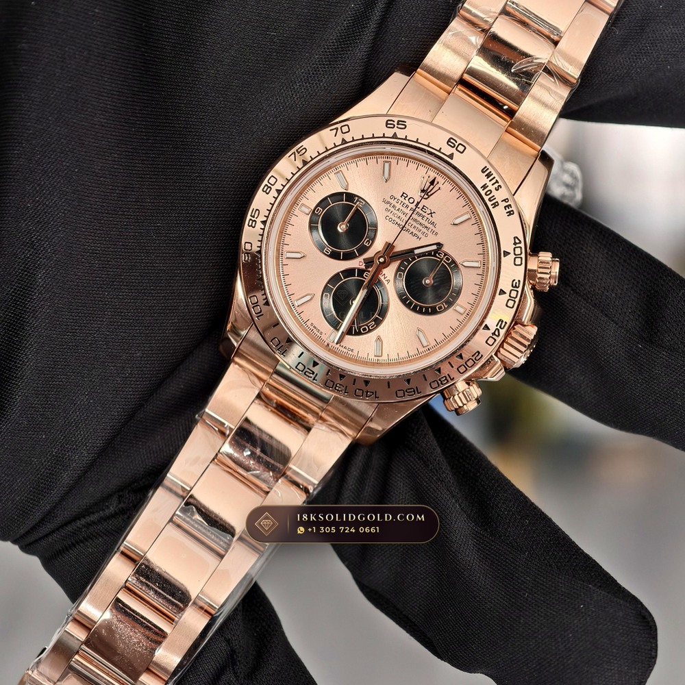 Rolex Cosmograph Daytona 18K Everose Gold Sapphire Caseback Spec Reference 126505 — Hallmarked Edition angle 2
