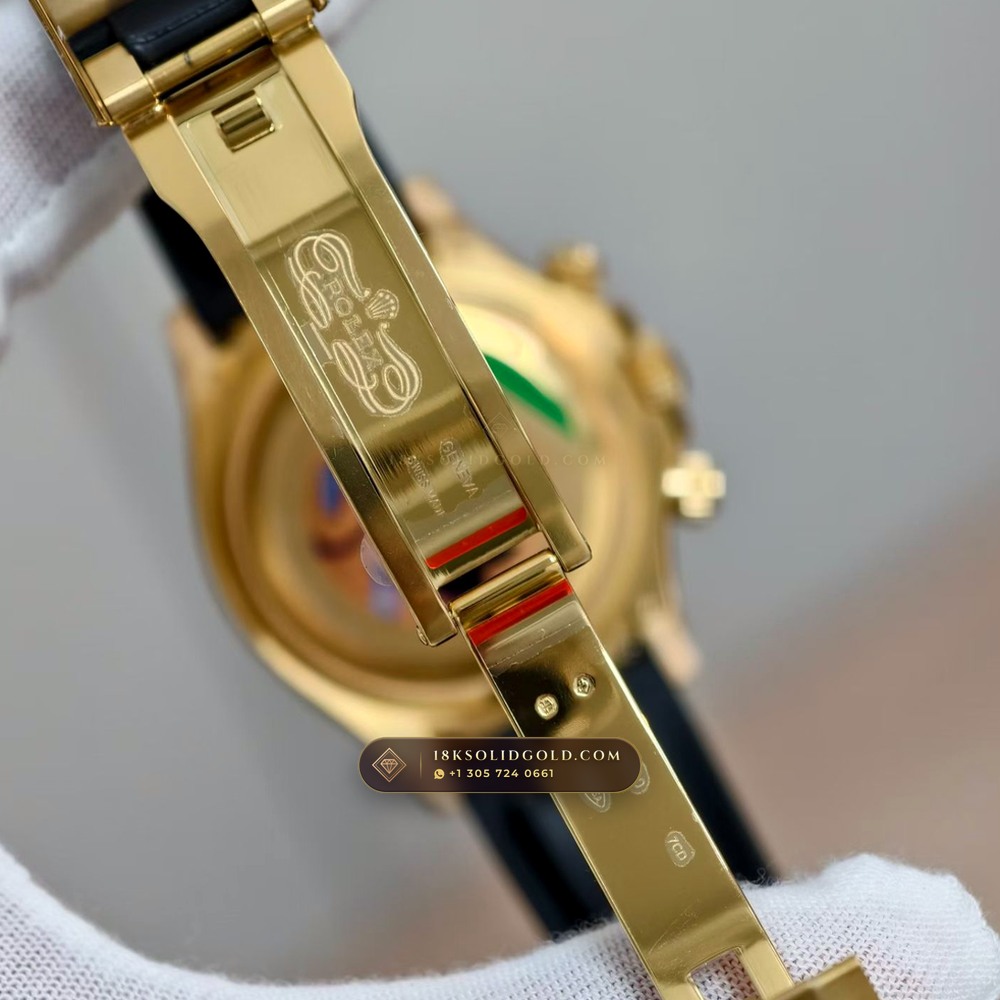 Rolex Cosmograph Daytona Tiffany Blue Dial 18K Yellow Gold Reference 126518LN — Hallmarked Edition — Studio Gallery Plate VII in 18K Yellow Gold Au750 (160.5g Verified Mass, Rolex Manufacture Cal. 4131 - 72h Power Reserve)