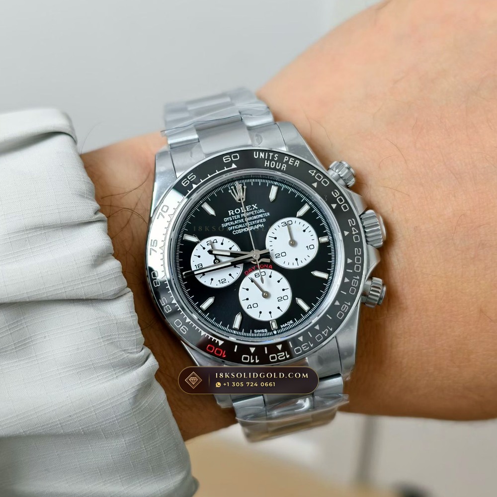 Rolex Cosmograph Daytona Le Mans 100th Anniversary 18K White Gold Geneva Atelier Spec Reference 126529LN — Hallmarked Edition — Studio Gallery Plate VIII in 18K White Gold Au750 (216.8g Verified Mass, Rolex Manufacture Cal. 4132 - 24h Le Mans)