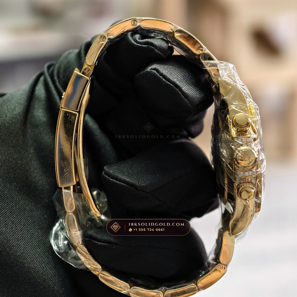 Rolex Cosmograph Daytona 18K Yellow Gold Reference 116598TBR — Hallmarked Edition — Studio Gallery Plate IX in 18K Yellow Gold Au750 (216.8g Verified Mass, Rolex Manufacture Cal. 4130 - 72h Power Reserve)