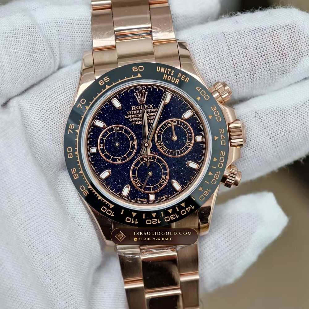 Rolex Cosmograph Daytona Aventurine Starry Dial 18K Everose Gold Reference 126505 — Hallmarked Edition