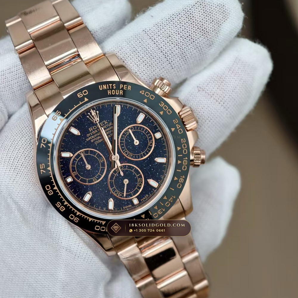Rolex Cosmograph Daytona Aventurine Starry Dial 18K Everose Gold Reference 126505 — Hallmarked Edition angle 2