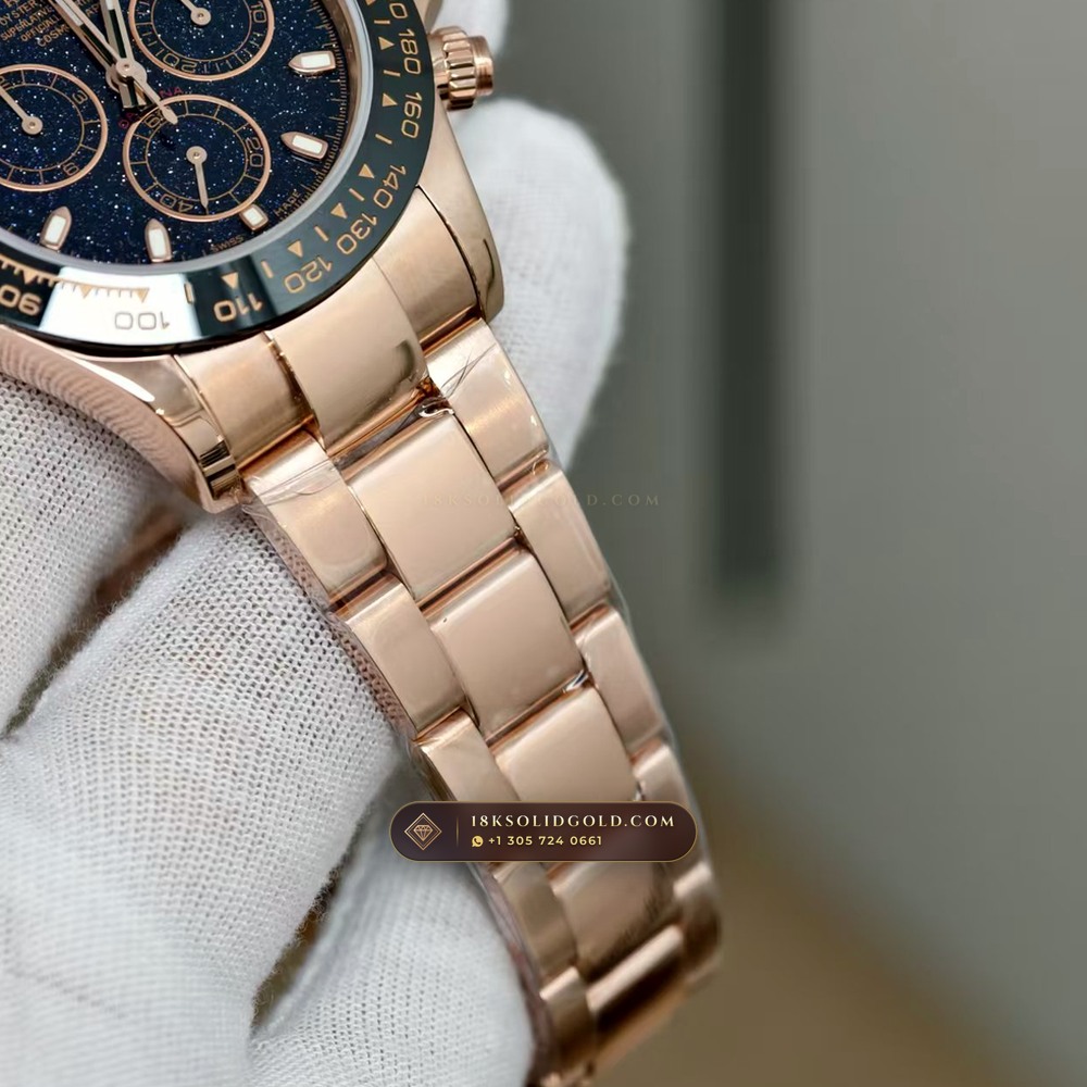 Rolex Cosmograph Daytona Aventurine Starry Dial 18K Everose Gold Reference 126505 — Hallmarked Edition angle 3