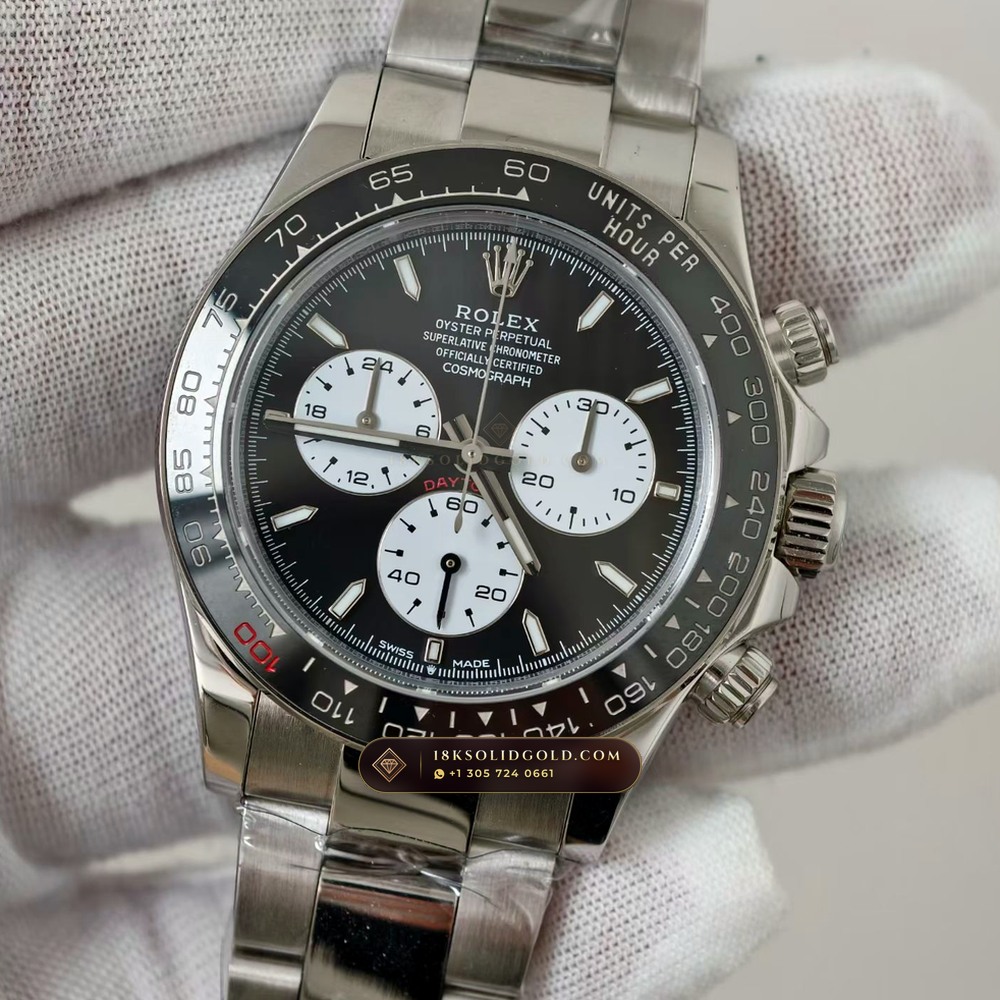 Rolex Cosmograph Daytona Le Mans 100th Anniversary 18K White Gold Free-Sprung Calibre Reference 126529LN — Hallmarked Edition angle 3