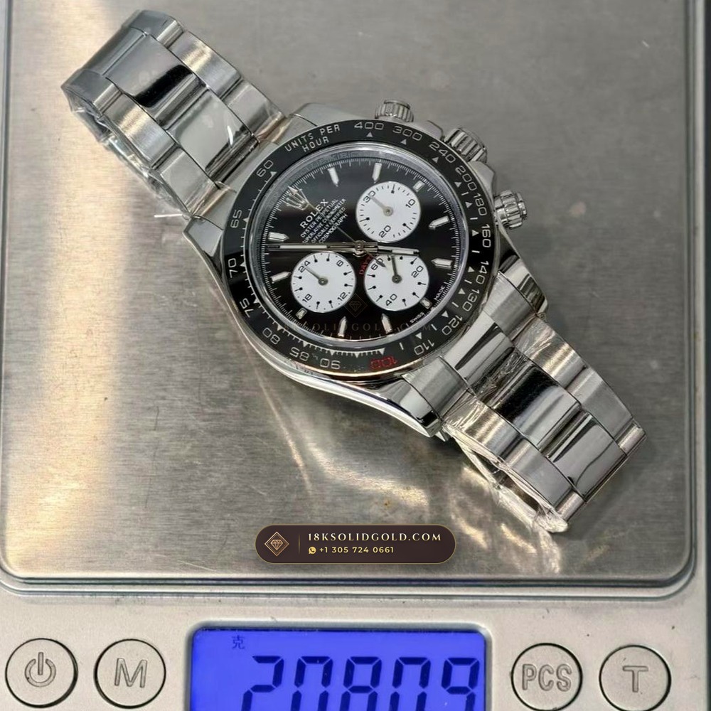 Rolex Cosmograph Daytona Le Mans 100th Anniversary 18K White Gold Free-Sprung Calibre Reference 126529LN — Hallmarked Edition — Studio Gallery Plate VIII in 18K White Gold Au750 (216.7g Verified Mass, Rolex Manufacture Cal. 4132 - 24h Le Mans)