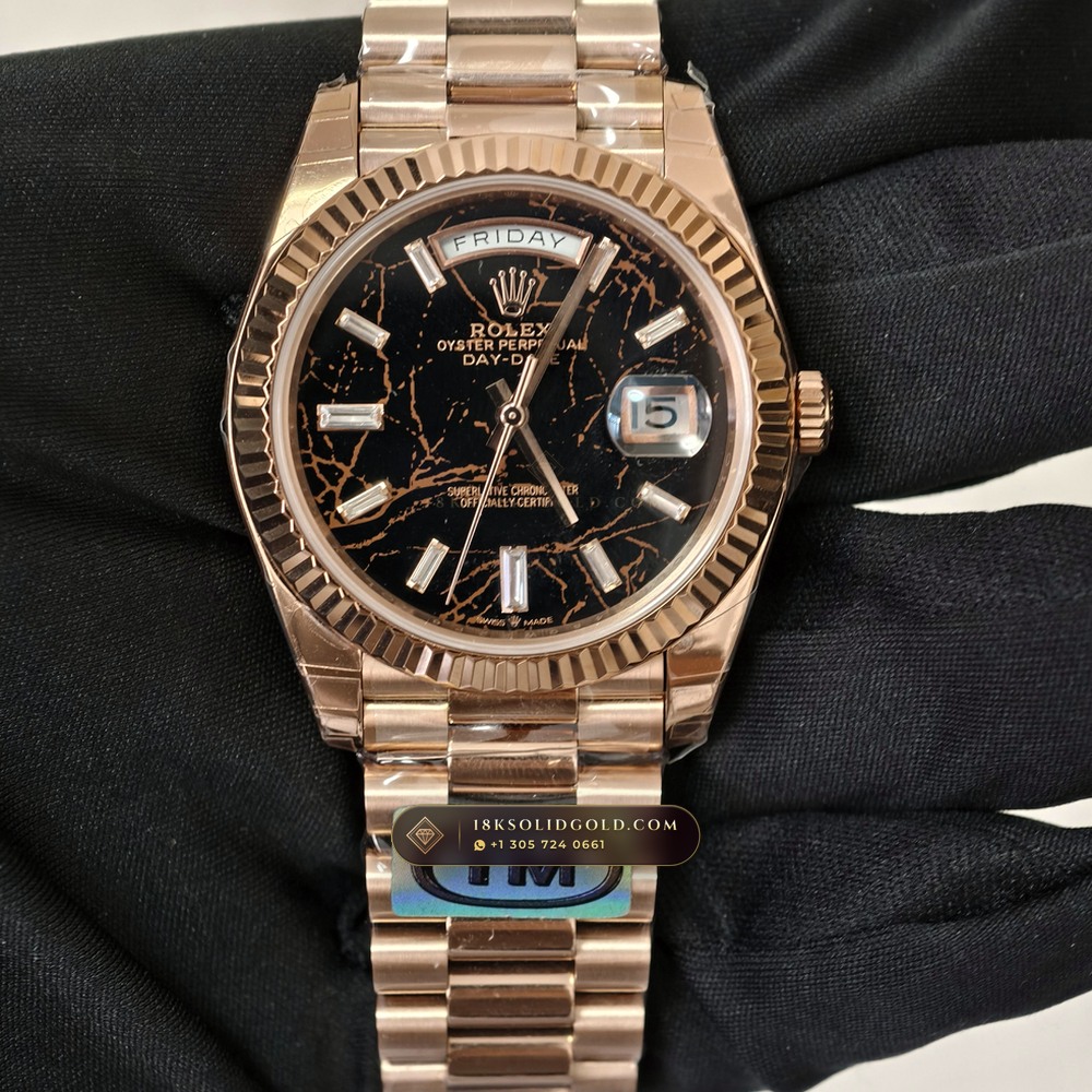 Rolex Day-Date 40 Eisenkiesel Natural Stone Dial 18K Everose Gold Reference 228235 — Hallmarked Edition