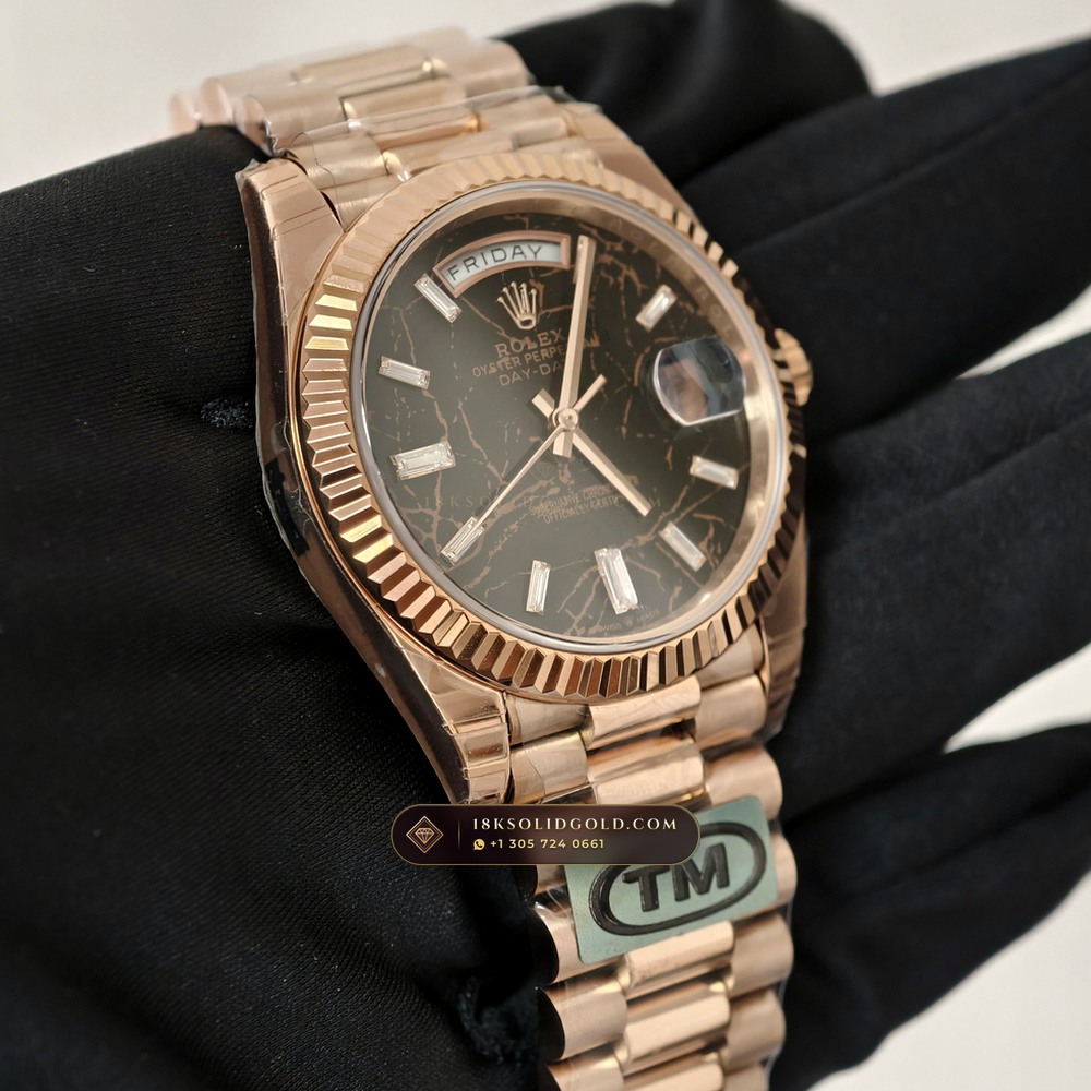 Rolex Day-Date 40 Eisenkiesel Natural Stone Dial 18K Everose Gold Reference 228235 — Hallmarked Edition angle 2