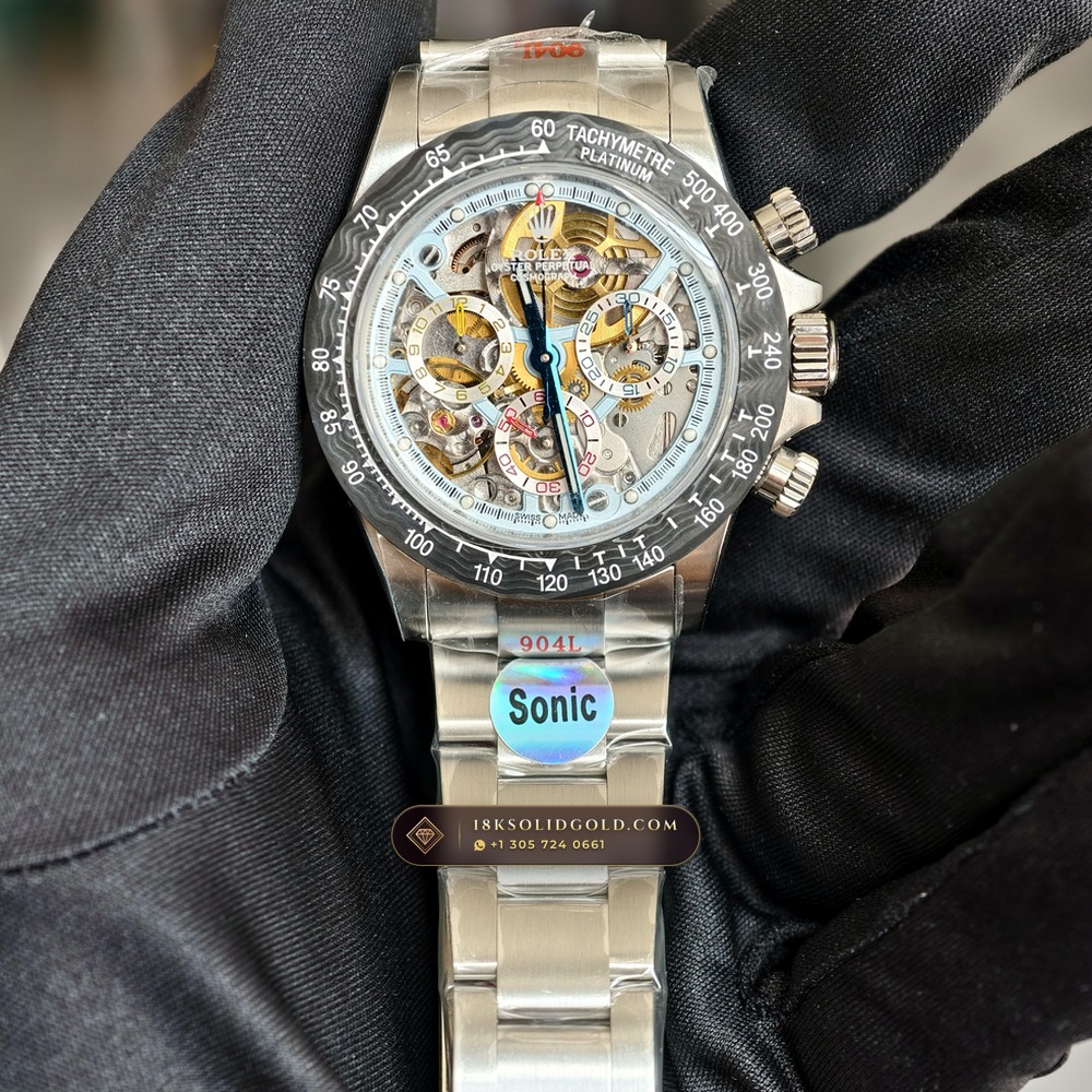 Rolex Cosmograph Daytona Artisans de Geneve Skeleton Edition Chronometer Regulated Spec Reference 116500LN — Salon Edition angle 2