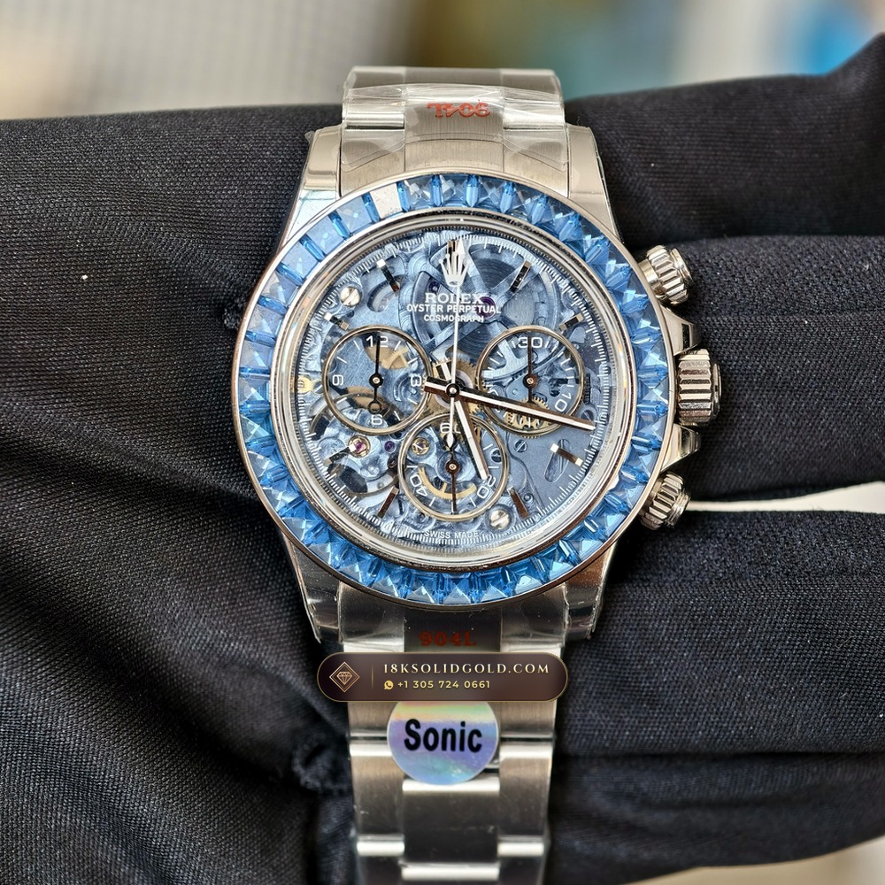 Rolex Cosmograph Daytona Artisans de Geneve Skeleton Edition Ice-Blue Sunray Dial Reference 116500LN — Salon Edition