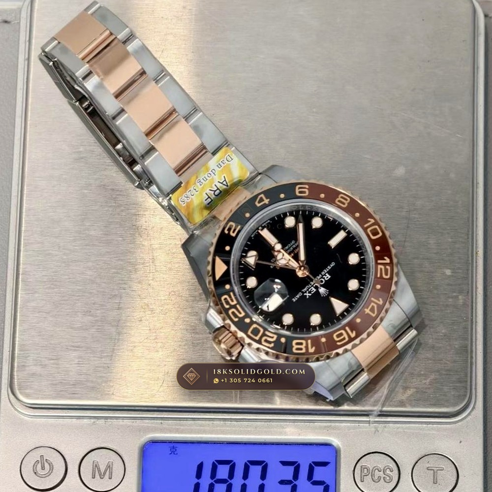 Rolex GMT-Master II Reference 126711CHNR — Salon Edition — Studio Gallery Plate IX in 18K Gold & 904L Oystersteel Rolesor (172.7g Verified Mass, Rolex Manufacture Cal. 3285 - 70h Power Reserve)
