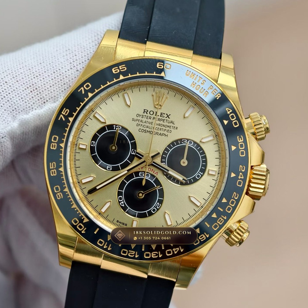 Rolex Cosmograph Daytona 18K Yellow Gold Reference 126518 — Hallmarked Edition angle 3