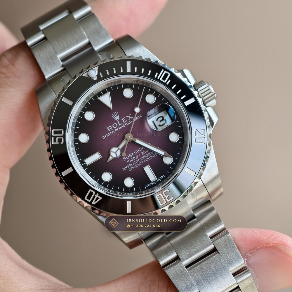 Rolex Submariner Date 41mm Custom Purple Ombre Dial Reference 126610LN — Salon Edition angle 2