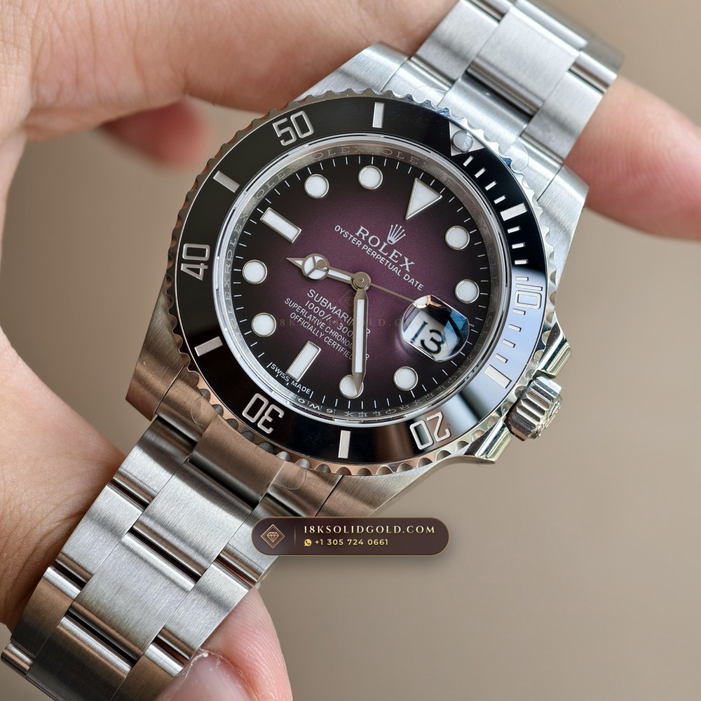 Rolex Submariner Date 41mm Custom Purple Ombre Dial Reference 126610LN — Salon Edition angle 3