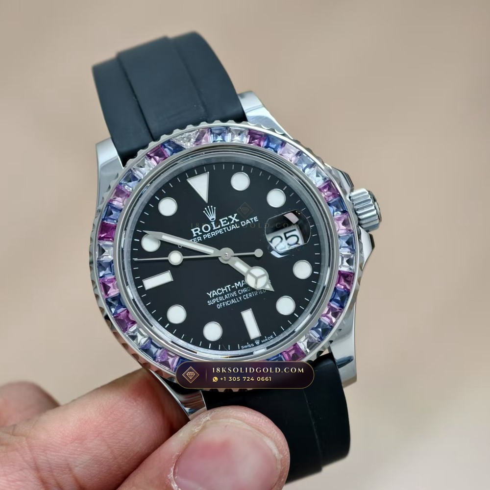 Rolex Yacht-Master 42 Diamond-Set Bezel 18K White Gold Reference 226659 — Hallmarked Edition angle 2