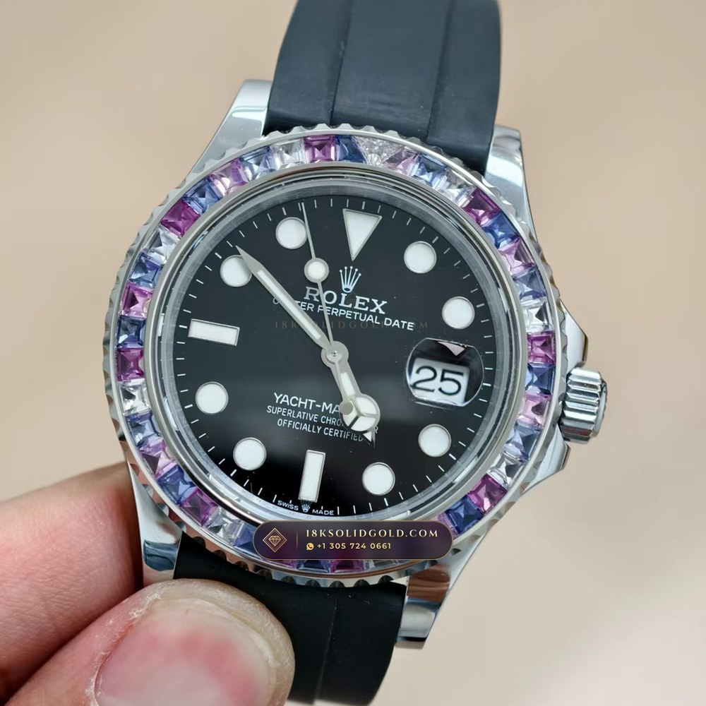 Rolex Yacht-Master 42 Diamond-Set Bezel 18K White Gold Reference 226659 — Hallmarked Edition angle 3