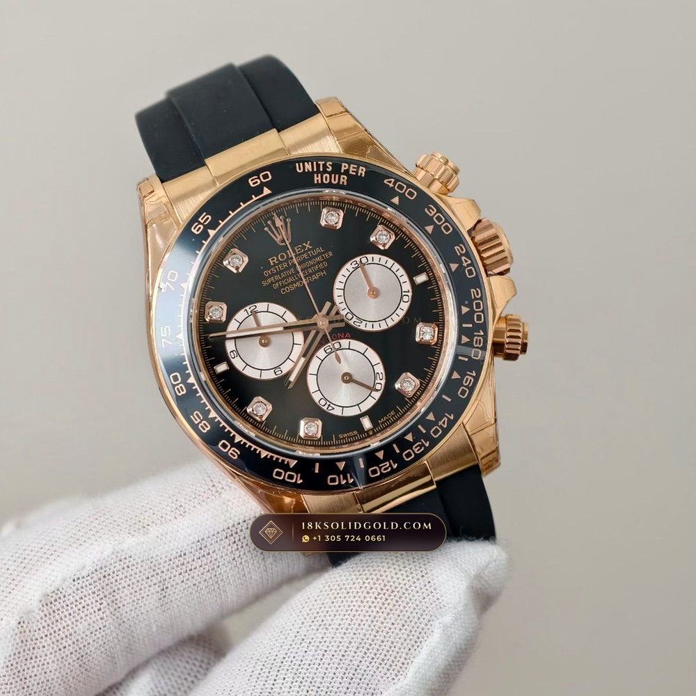 Rolex Cosmograph Daytona 18K Everose Gold Hand-Chamfered Bevel Spec Reference 126515LN — Hallmarked Edition angle 2