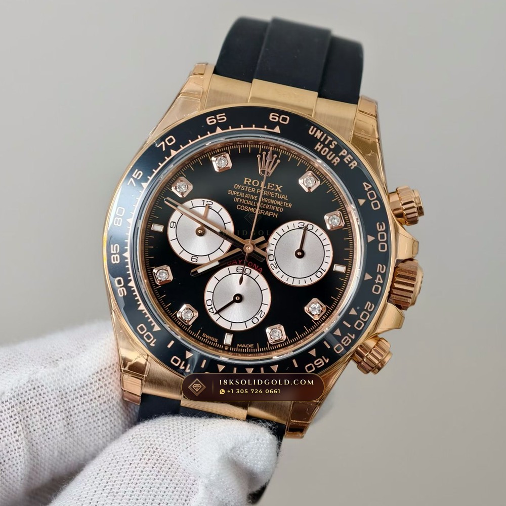 Rolex Cosmograph Daytona 18K Everose Gold Hand-Chamfered Bevel Spec Reference 126515LN — Hallmarked Edition angle 3