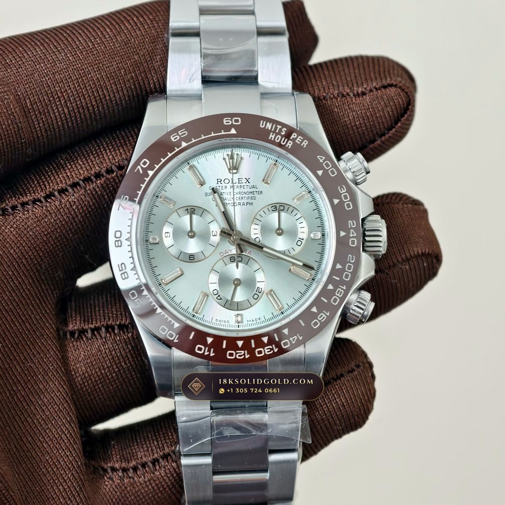 Rolex Cosmograph Daytona Ice-Blue Sunray Dial 950 Platinum Reference 116506 — Hallmarked Edition