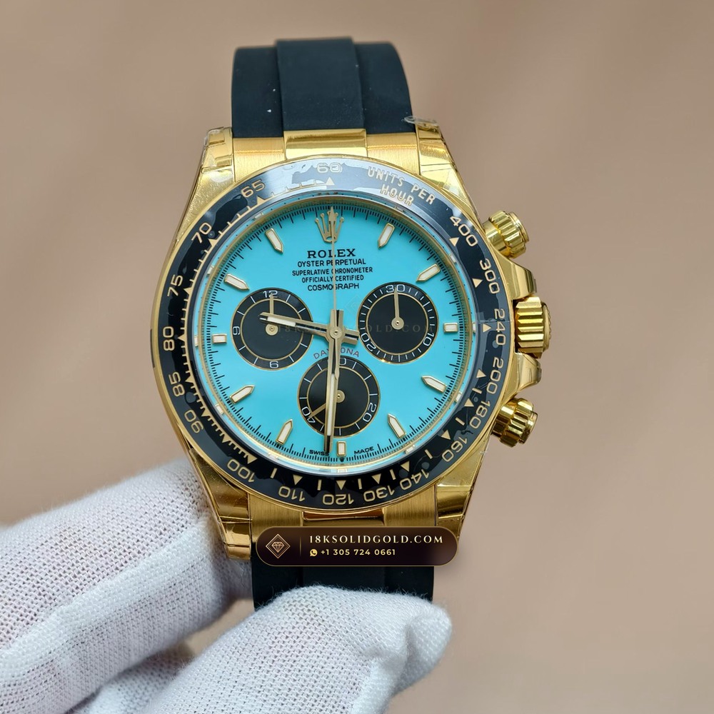 Rolex Cosmograph Daytona Tiffany Blue Dial 18K Yellow Gold Geneva Atelier Spec Reference 126518LN — Hallmarked Edition