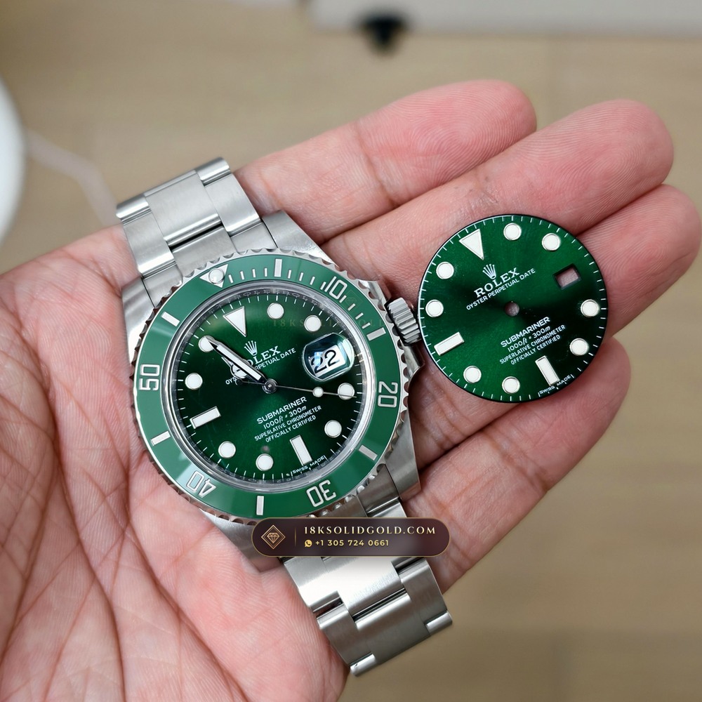 Rolex Submariner Date Hulk Sunburst Green Dial Reference 116610LV — Salon Edition angle 2
