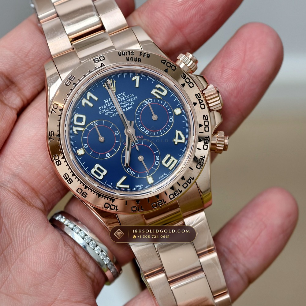 Rolex Cosmograph Daytona Racing Arabic Dial 18K Everose Gold Reference 126505 — Hallmarked Edition angle 2