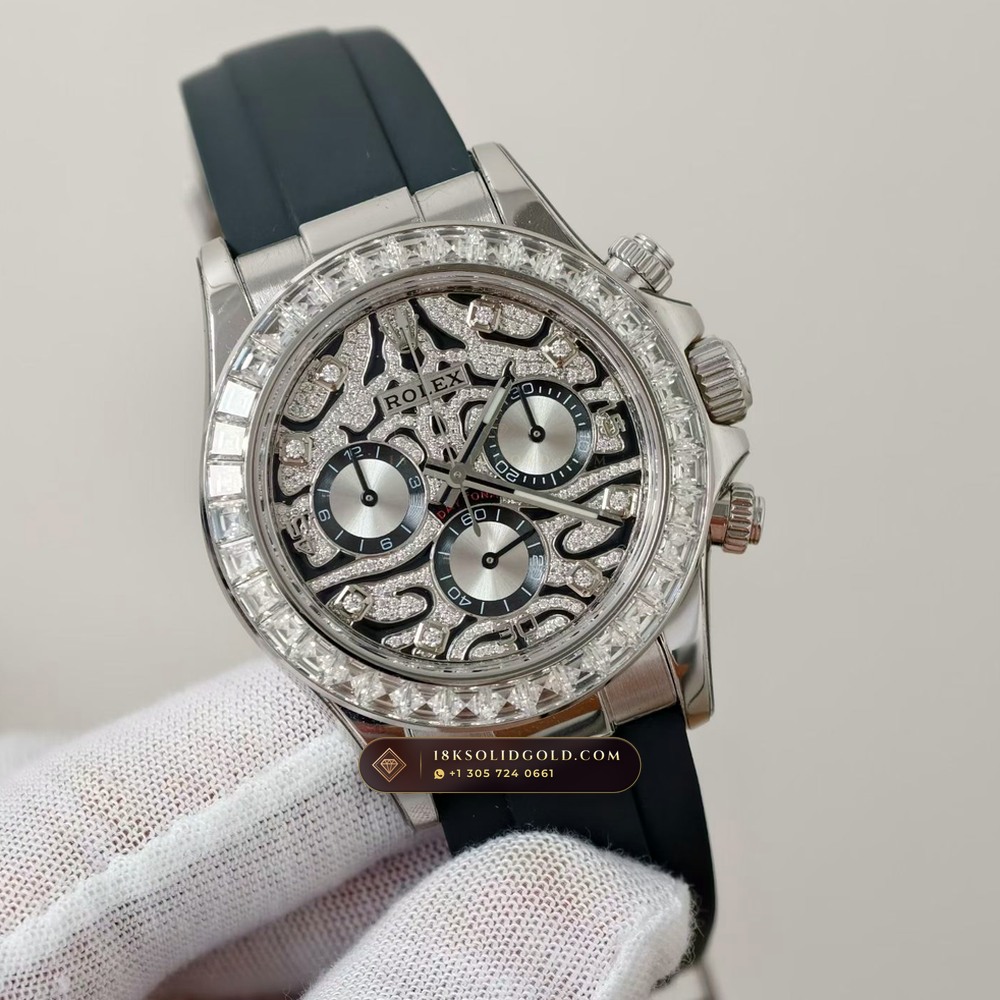Rolex Cosmograph Daytona 18K White Gold Deep Crystal Optics 5-Axis CNC Case Reference 116589TBR — Hallmarked Edition angle 2