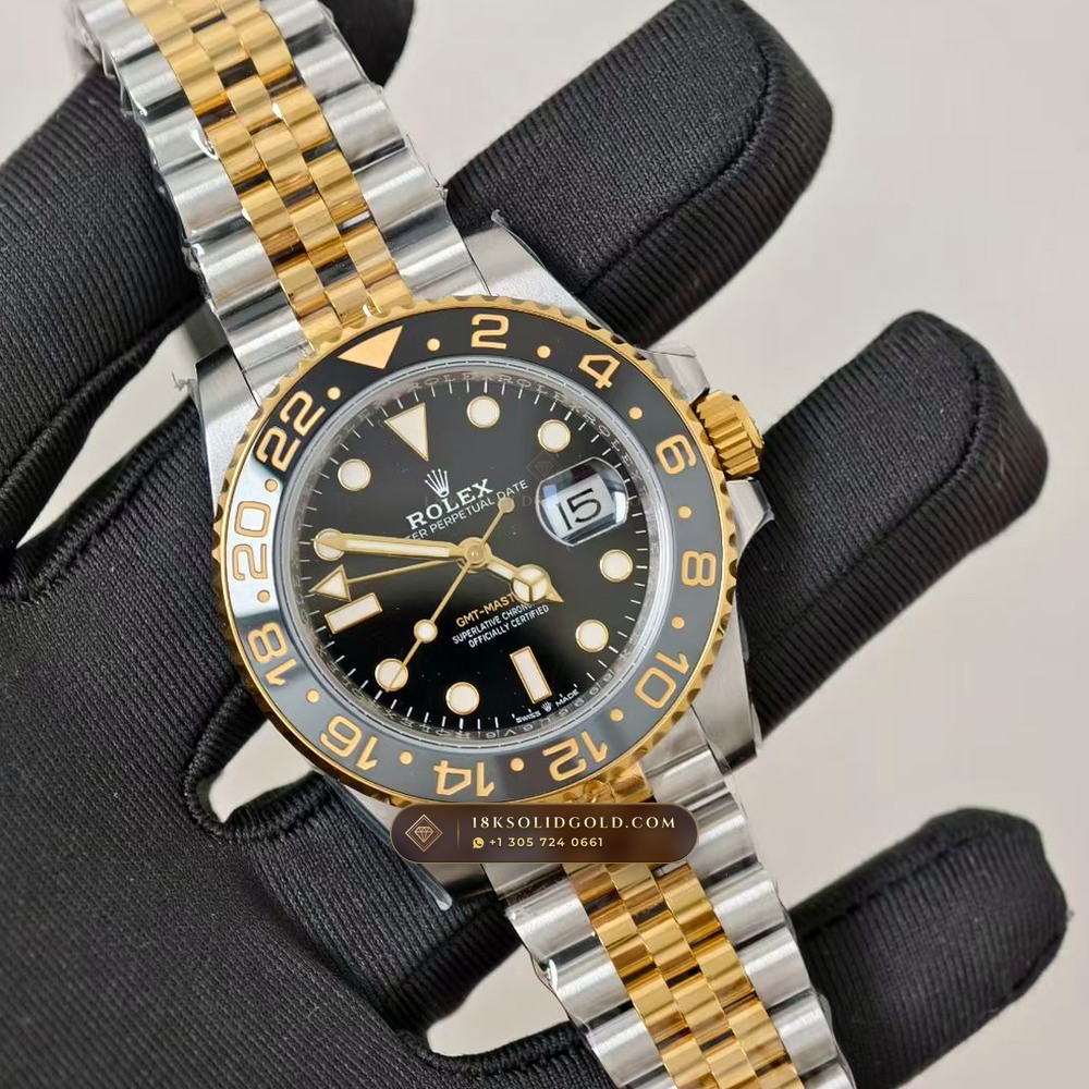 Rolex GMT-Master II Guinness / Zombie Grey & Black Cerachrom 18K Everose Gold Reference 126715CHNR — Hallmarked Edition angle 2