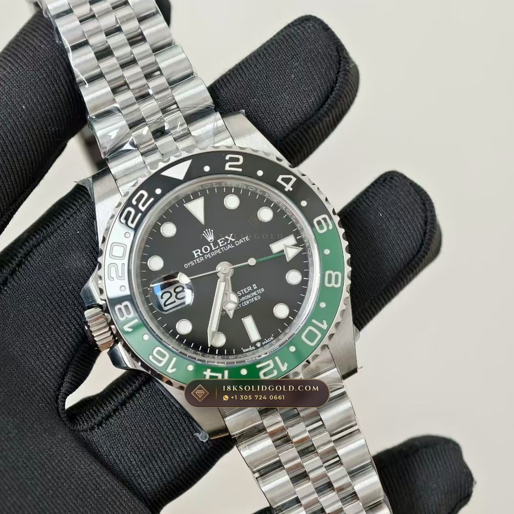 Rolex GMT-Master II Sprite Left-Handed Green & Black Reference 126720VTNR — Salon Edition angle 2
