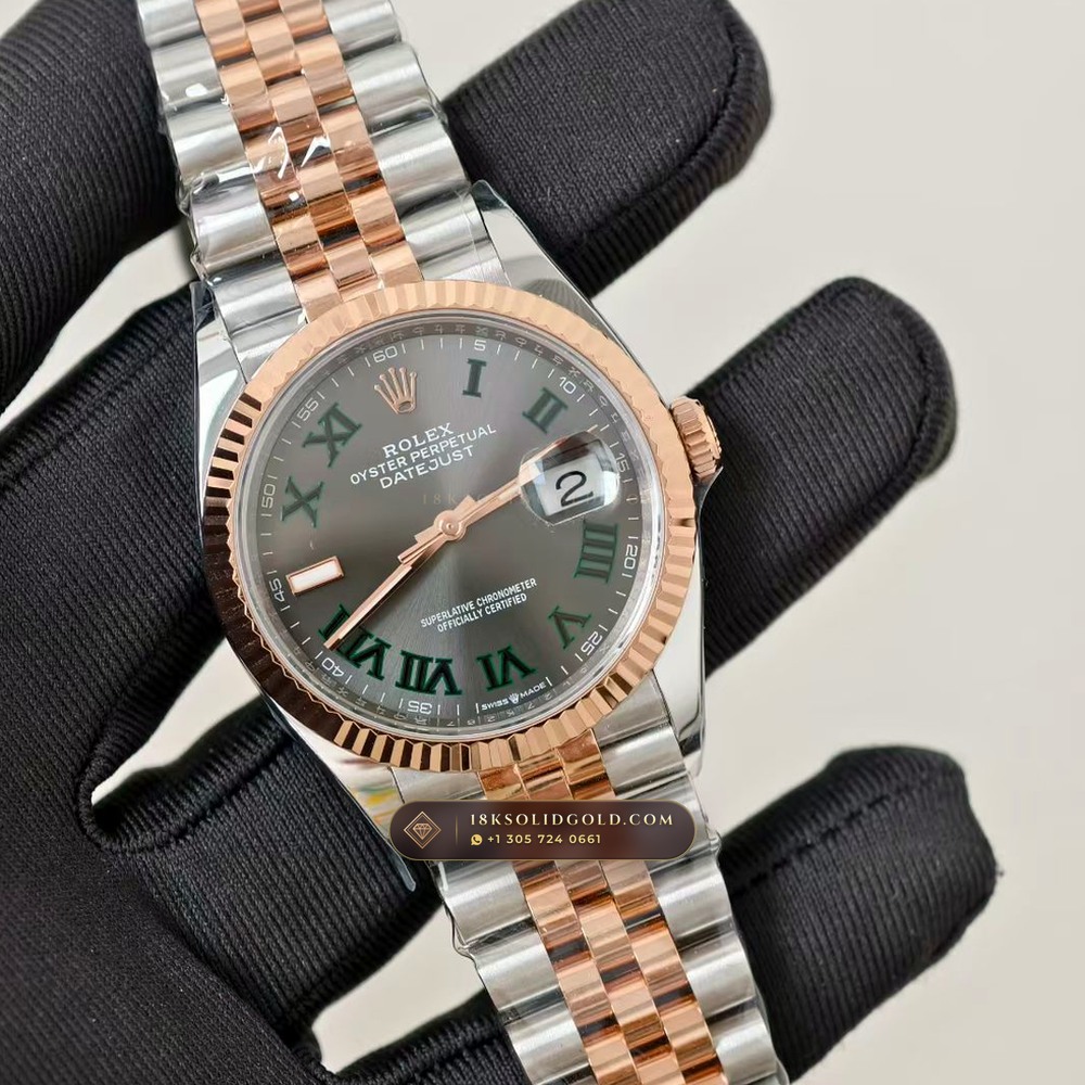 Rolex Datejust 36 Wimbledon Slate Roman Dial Reference 126231 — Salon Edition angle 2