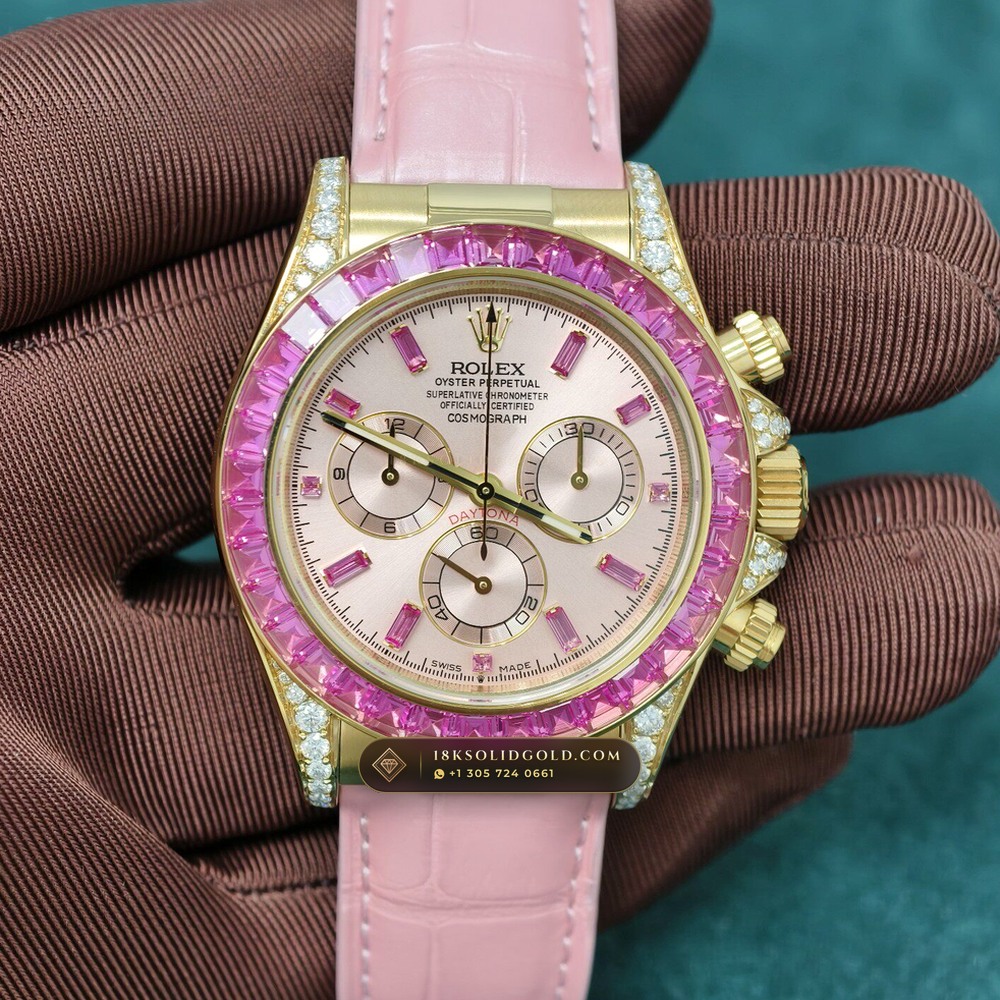 Rolex Cosmograph Daytona Barbie Pink Opal & Ruby 18K Yellow Gold Reference 126538TBR — Hallmarked Edition