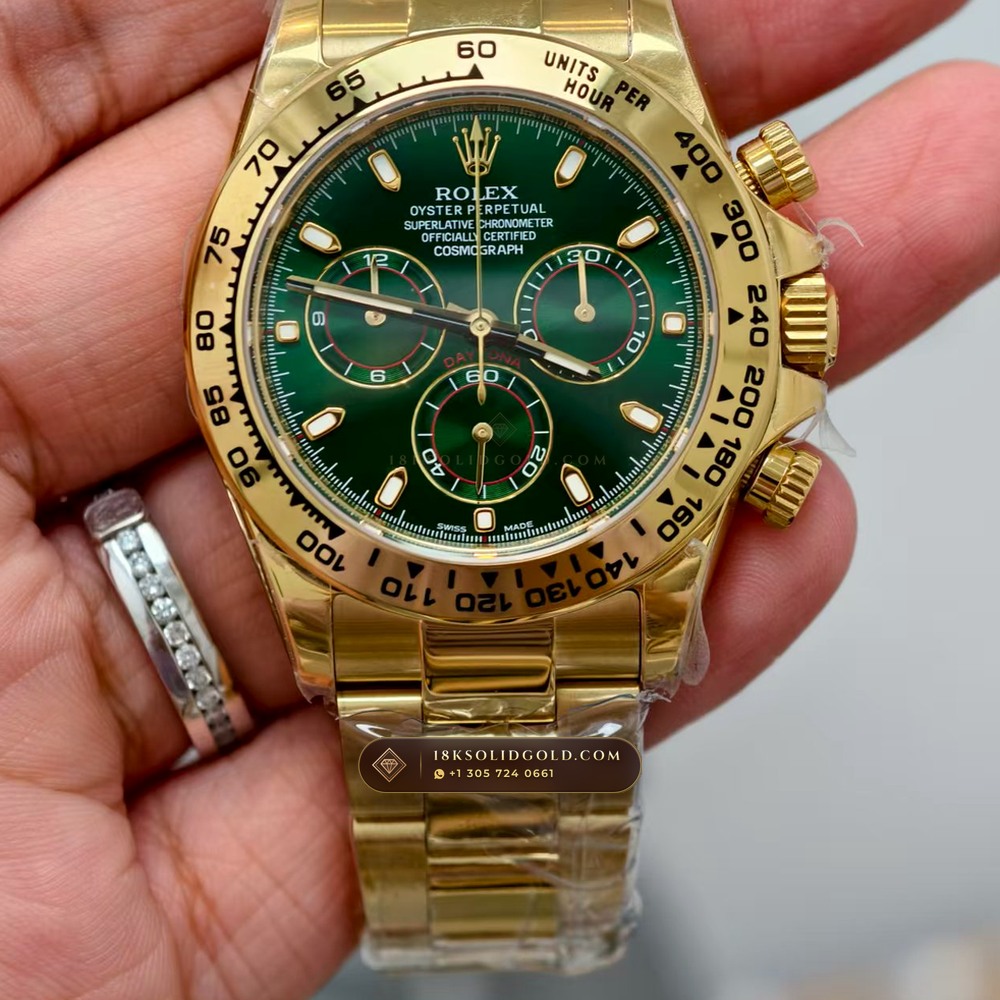 Rolex Cosmograph Daytona John Mayer Emerald Dial 18K Yellow Gold Geneva Atelier Spec Reference 116508 — Hallmarked Edition
