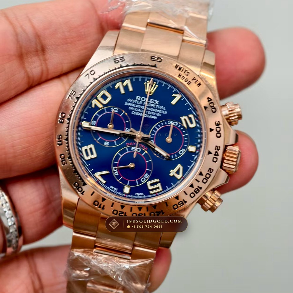 Rolex Cosmograph Daytona Racing Arabic Dial 18K Everose Gold Deep Crystal Optics Reference 126505 — Hallmarked Edition angle 2